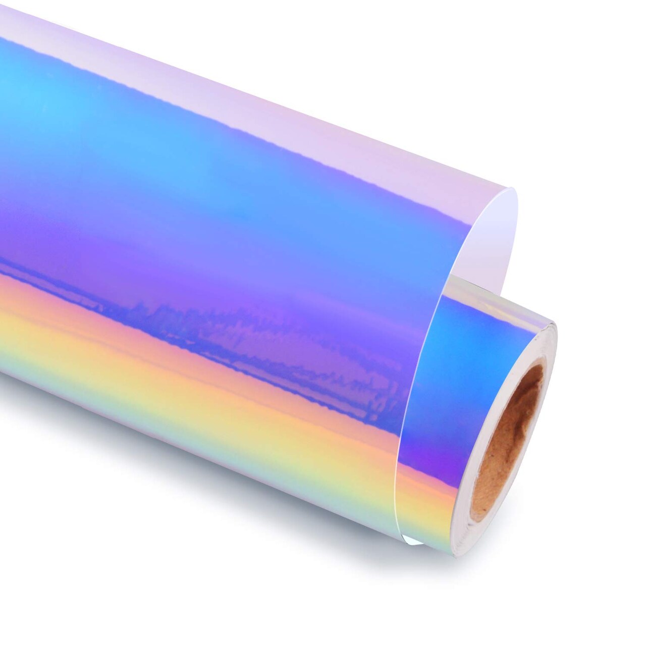 Holographic Vinyl Permanent Opal White Vinyl for Cricut - 12" x 6 Ft White Adhesive Vinyl Roll for All Vinyl Cutter Craft Vinyl Christmas White